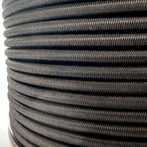 Zoomen Sie auf unser schwarzes Bungee-Seil mit Textil-Touch