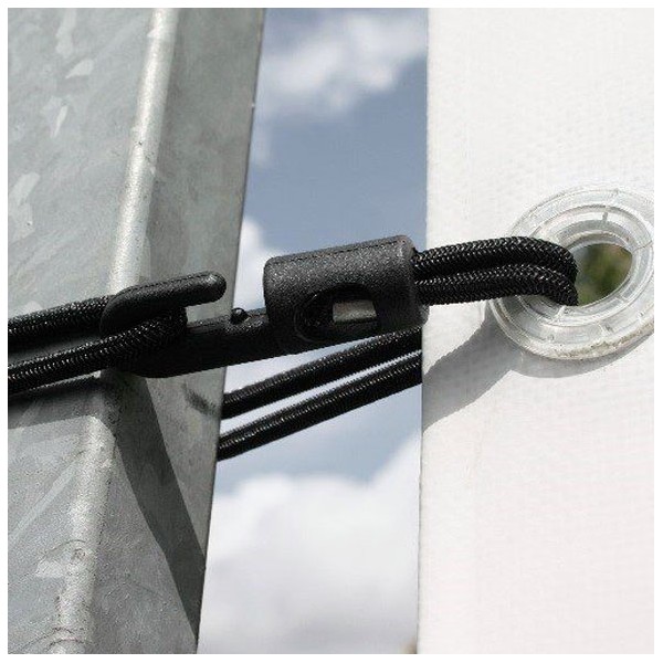 Bungee loop with mini hook shown in close-up detail view
