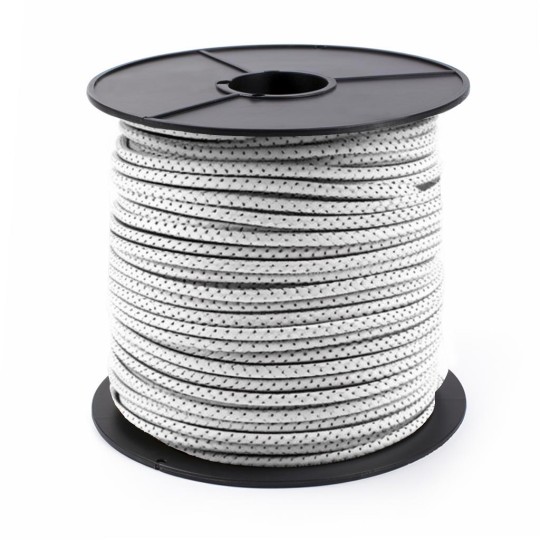 Cuerda Elástica para Condiciones Marinas y Extremas (Blanca/ribete negro) Ø12mm, bobina 50m