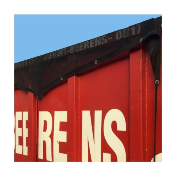 Flacher elastischer Spanner zur Befestigung einer Plane an einem Container