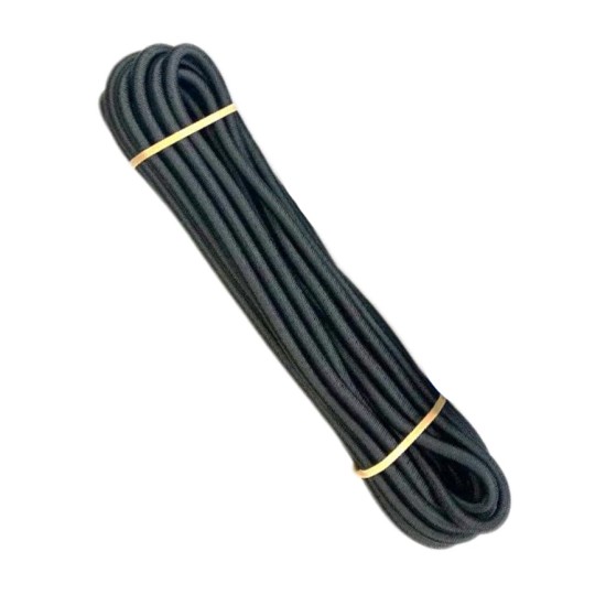 Black Elastic Bungee Cord (PP), Ø6, 8 or 10mm, 10m or 20m