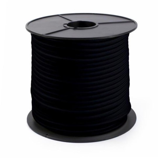 Black Elastic Rope (PP), Ø 12mm, 50m Reel